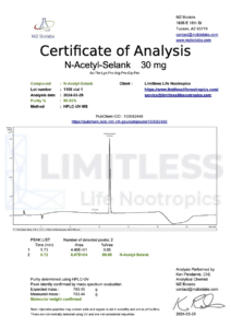 Certificate of Analysis for N-Acetyl-Selank
