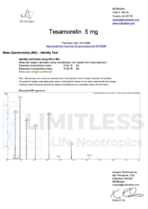COA_Tesamorelin_5mg_lot-US 1184-63_vial2_2024-07-30