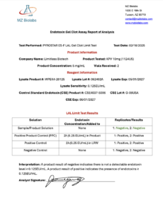 Endotoxin Gel Clot Assay Report_KPV_10mg_1124US_2-18-25_Limitless