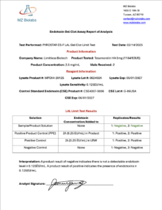 Endotoxin Gel Clot Assay Report_Tesamorelin HA_5mg_118463US_2-14-25_Limitless