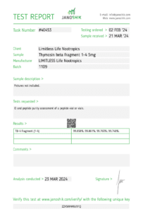 Thymosin beta fragment 1-4 5mg