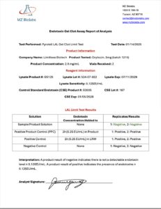 Endotoxin Gel Clot Assay Report_Oxytocin 5mg_Limitless