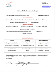 Endotoxin Gel Clot Assay Report_Oxytocin 5mg_Limitless